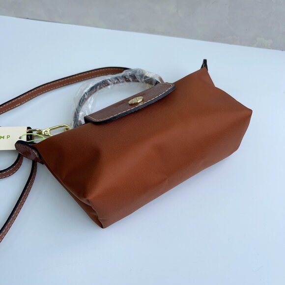 New Longchamp Brown Crossbody Bag Mini Le Pliage Recycled NWT - Picture 5 of 6